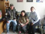 Aliya and Wes visiting with  Fort Severn elder